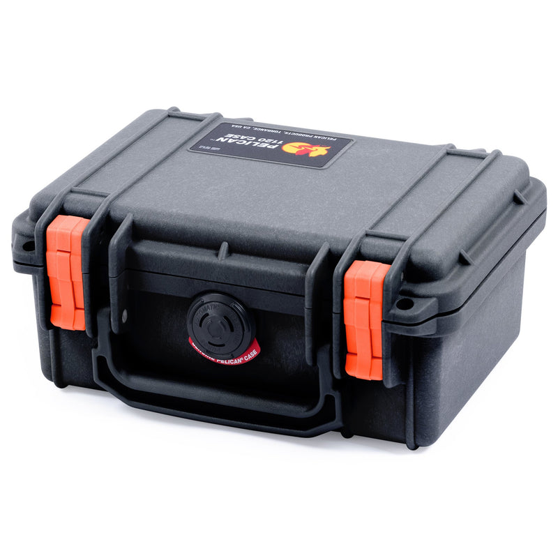 Pelican 1120 Case, Black with Orange Latches ColorCase 