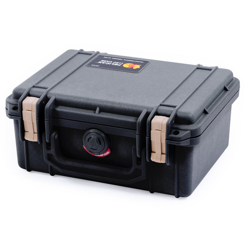 Pelican 1150 Case, Black with Desert Tan Latches ColorCase 