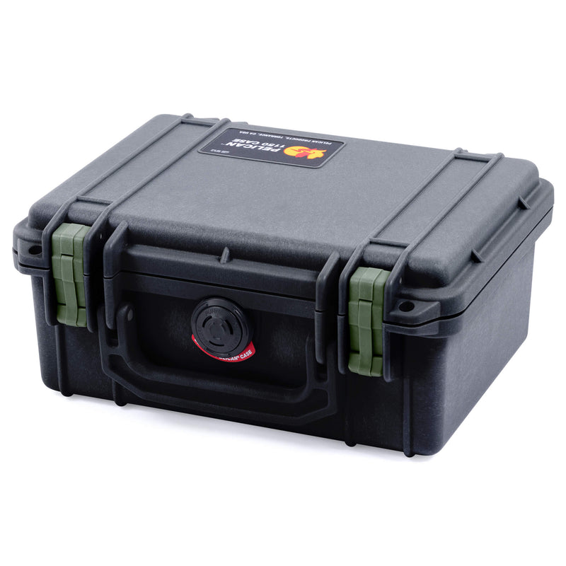 Pelican 1150 Case, Black with OD Green Latches ColorCase 