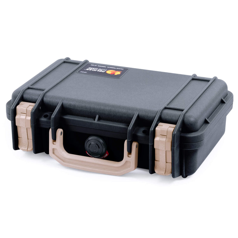 Pelican 1170 Case, Black with Desert Tan Handle & Latches ColorCase 