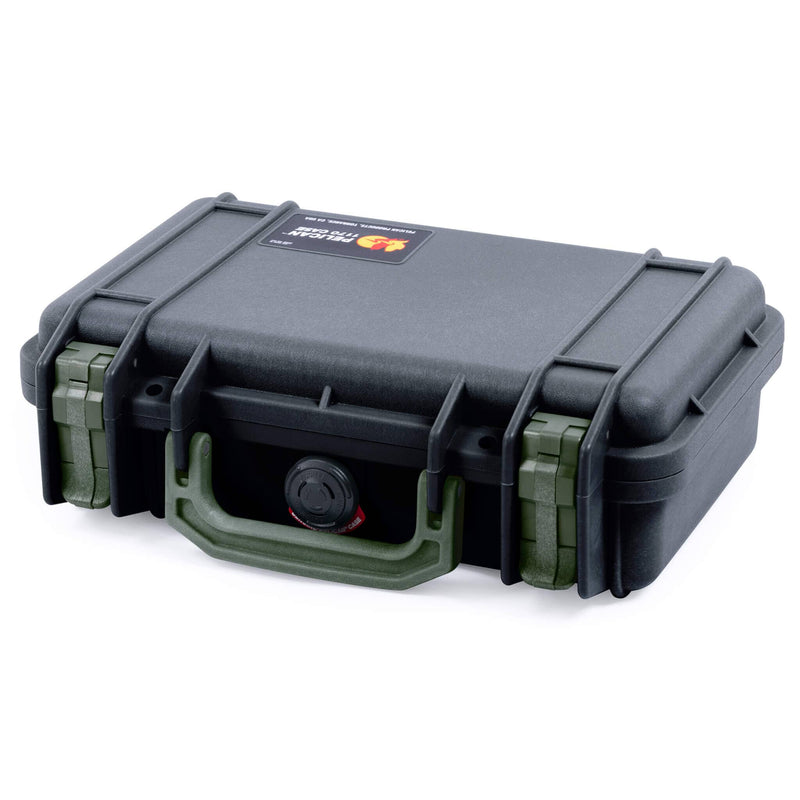 Pelican 1170 Case, Black with OD Green Handle & Latches ColorCase 