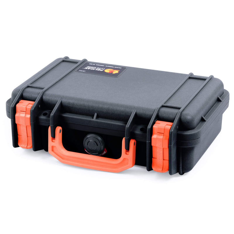 Pelican 1170 Case, Black with Orange Handle & Latches ColorCase 