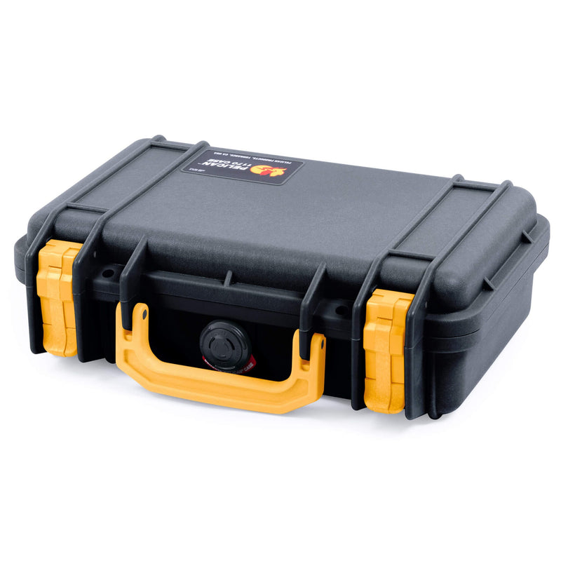 Pelican 1170 Case, Black with Yellow Handle & Latches ColorCase 