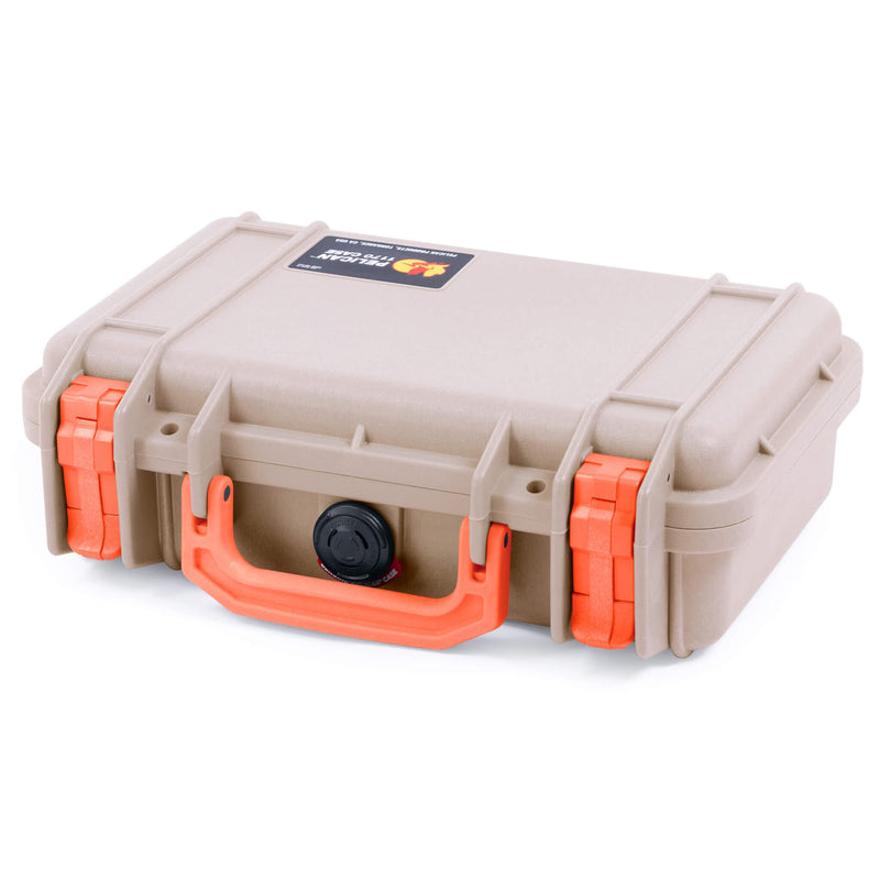 Pelican 1170 Case, Desert Tan with Orange Handle & Latches ColorCase 