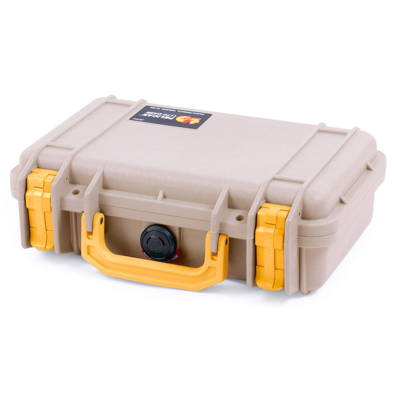 Pelican 1170 Case, Desert Tan with Yellow Handle & Latches ColorCase 