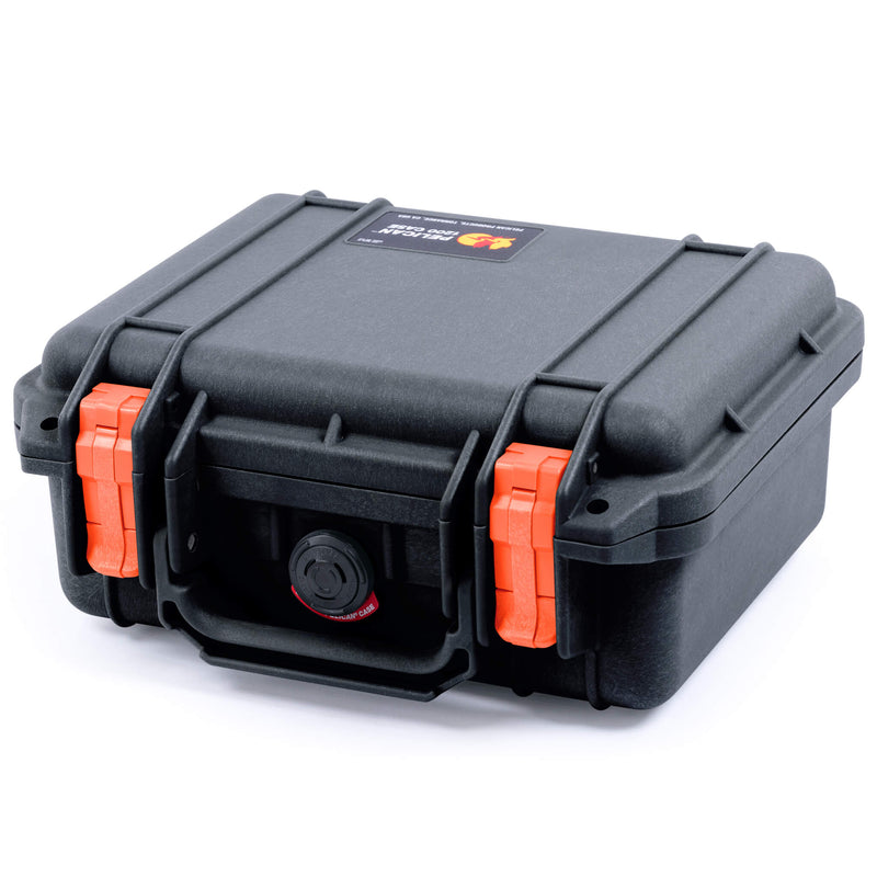 Pelican 1200 Case, Black with Orange Latches ColorCase 