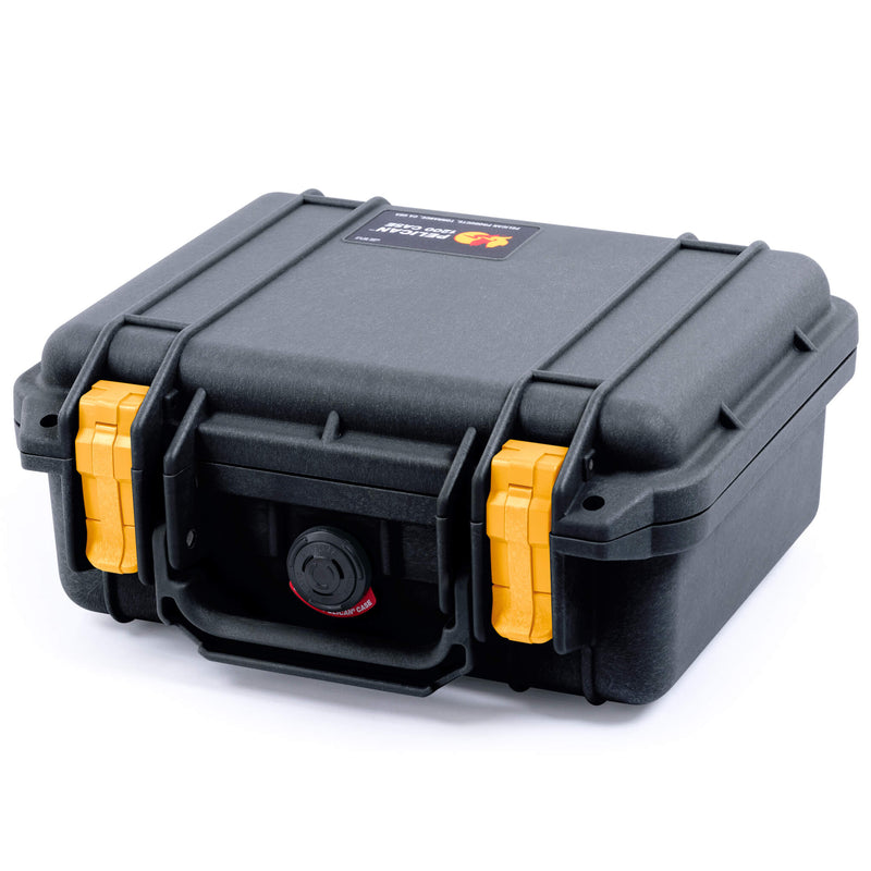 Pelican 1200 Case, Black with Yellow Latches ColorCase 