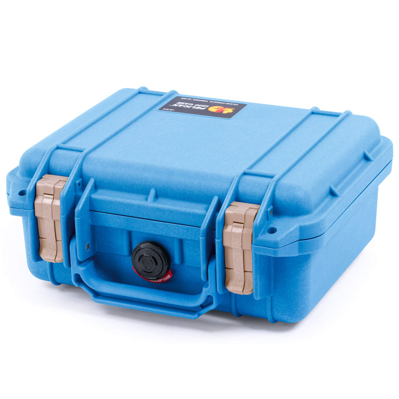 Pelican 1200 Case, Blue with Desert Tan Latches ColorCase 