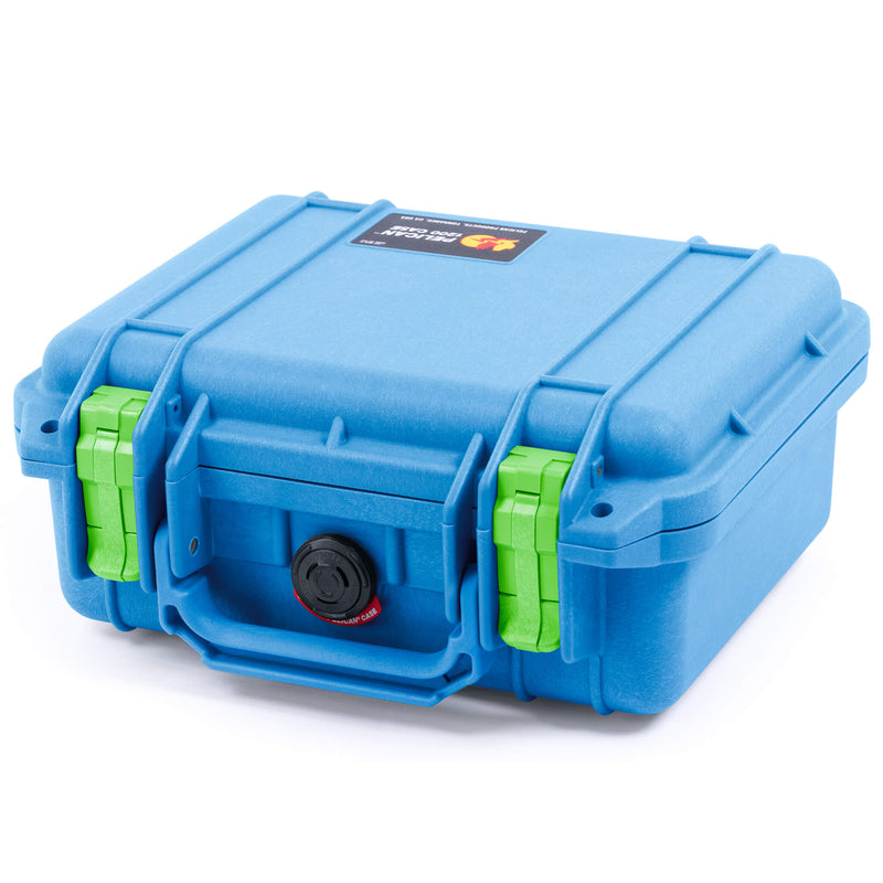 Pelican 1200 Case, Blue with Lime Green Latches ColorCase 