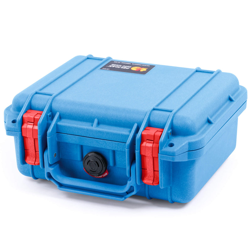 Pelican 1200 Case, Blue with Red Latches ColorCase 