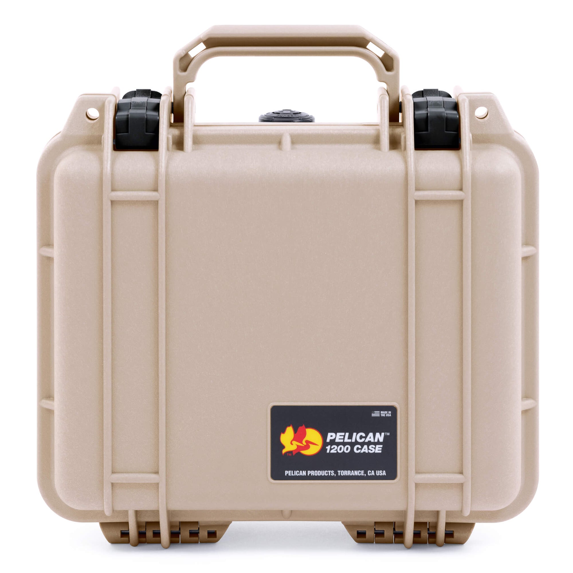 Pelican 1200 Case, Desert Tan with Black Latches ColorCase 