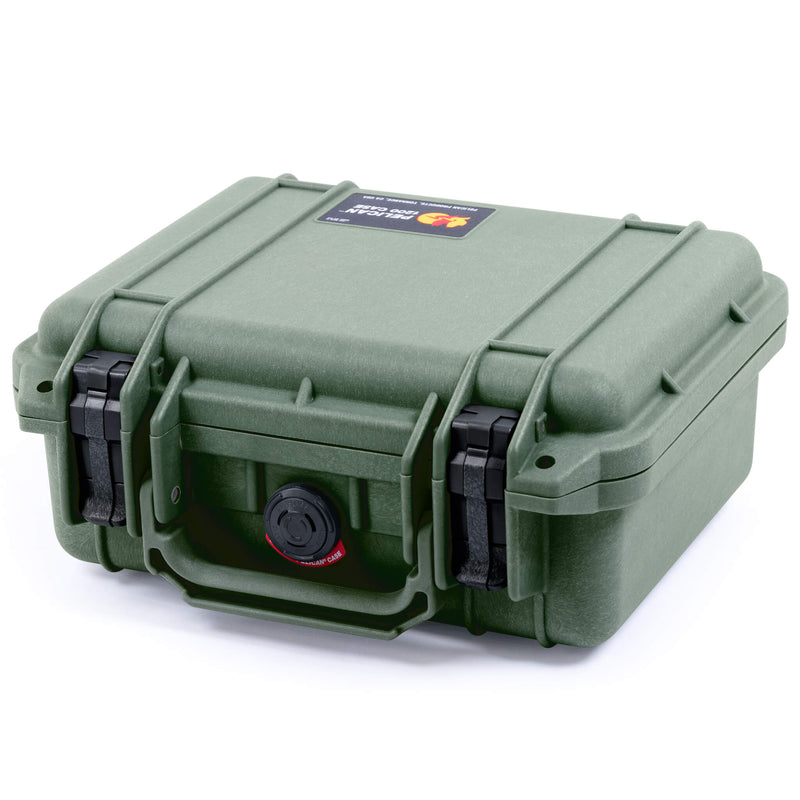 Pelican 1200 Case, OD Green with Black Latches ColorCase 