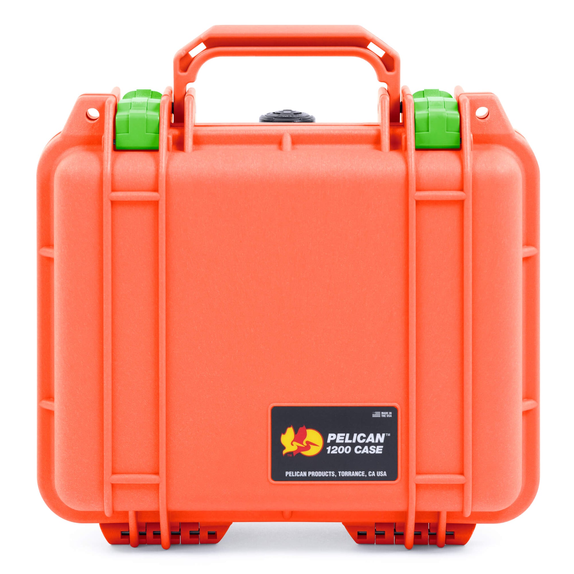 Pelican 1200 Case, Orange with Lime Green Latches ColorCase 