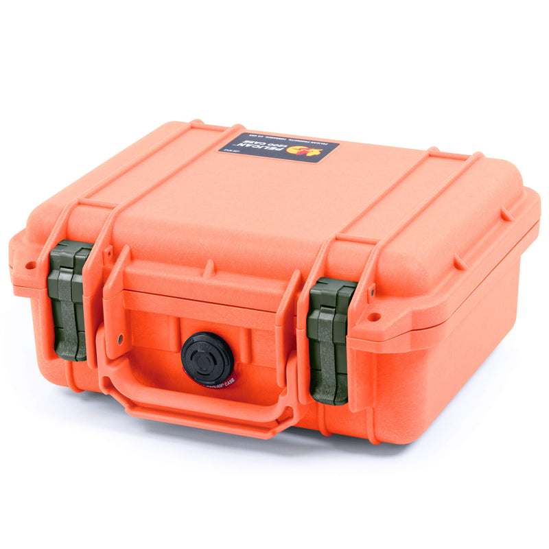 Pelican 1200 Case, Orange with OD Green Latches ColorCase 