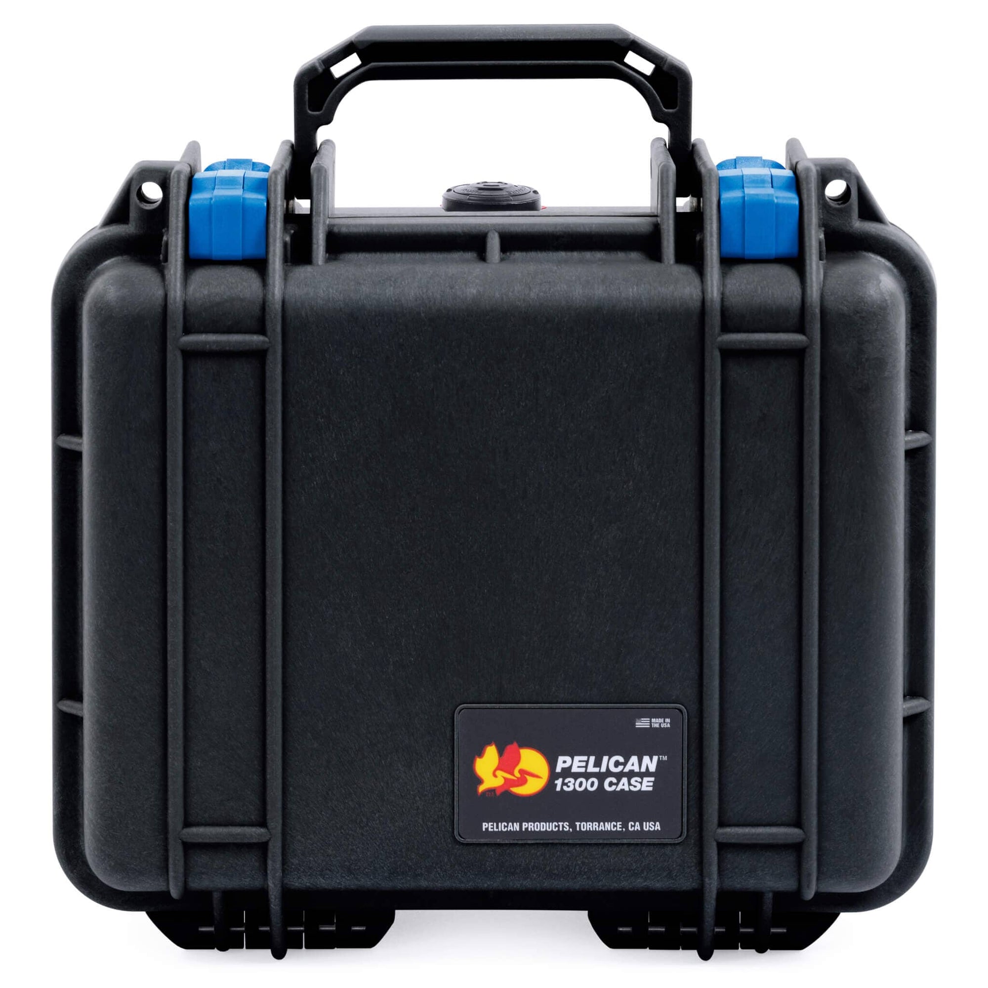 Pelican 1300 Case, Black with Blue Latches ColorCase 