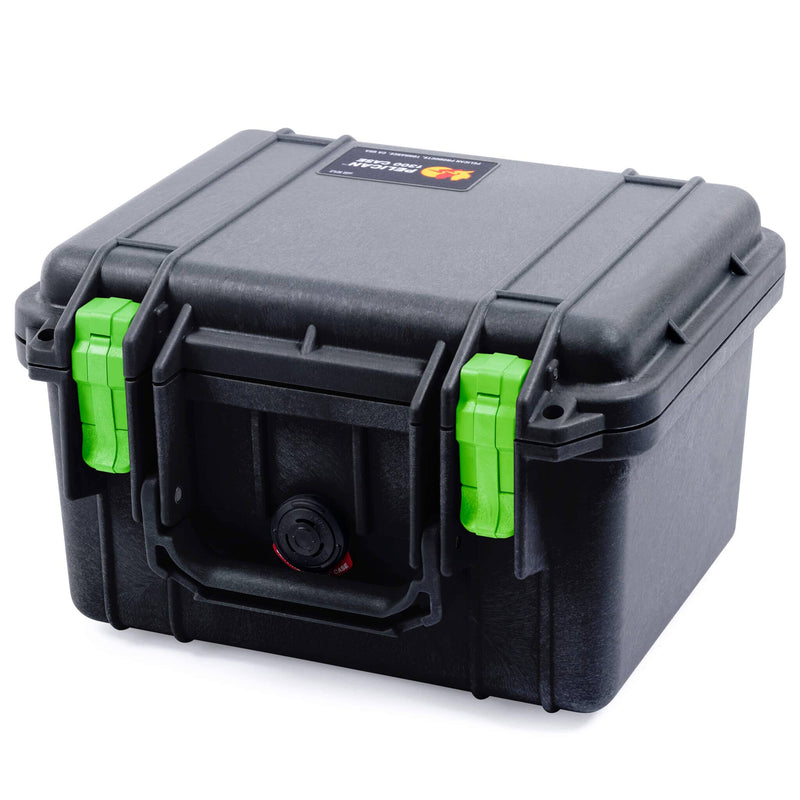 Pelican 1300 Case, Black with Lime Green Latches ColorCase 