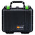 Pelican 1300 Case, Black with Lime Green Latches ColorCase 