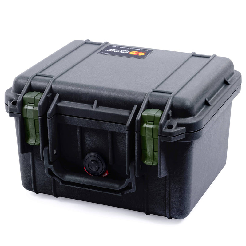 Pelican 1300 Case, Black with OD Green Latches ColorCase 