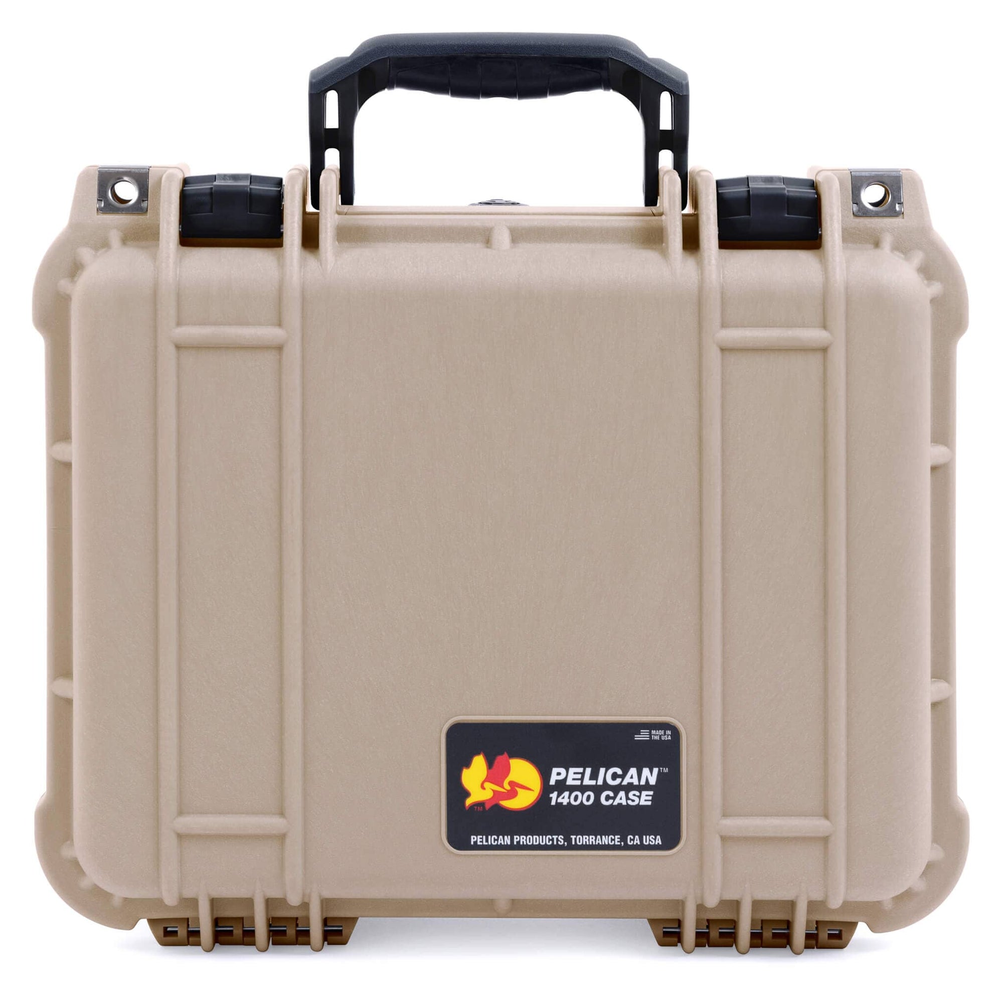 Pelican 1400 Case, Desert Tan with Black Handles & Latches ColorCase 