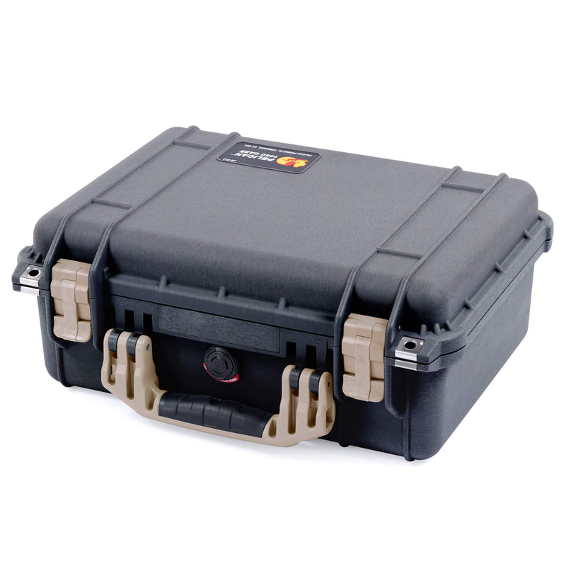 Pelican 1450 Case, Black with Desert Tan Handle & Latches ColorCase 