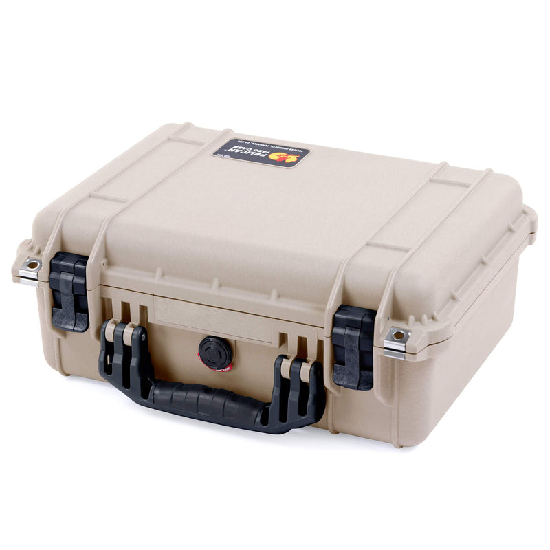 Pelican 1450 Case, Desert Tan with Black Handle & Latches ColorCase 