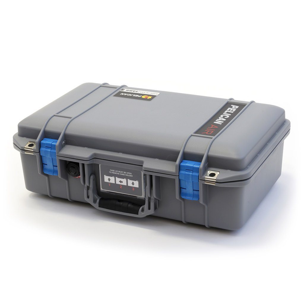 Pelican 1485 Air Case, Silver with Blue Latches ColorCase 