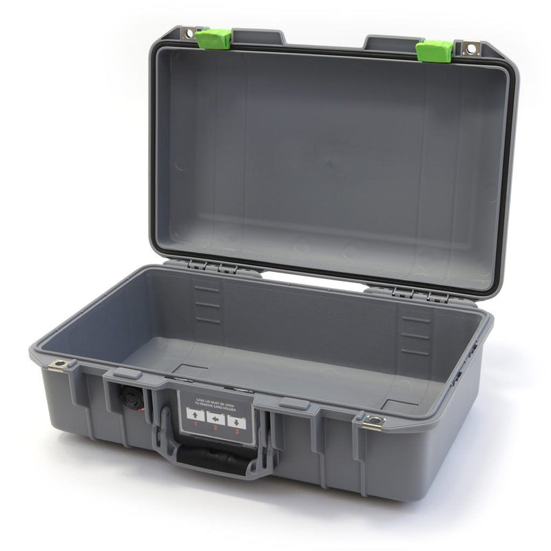 Pelican 1485 Air Case, Silver with Lime Green Latches ColorCase 