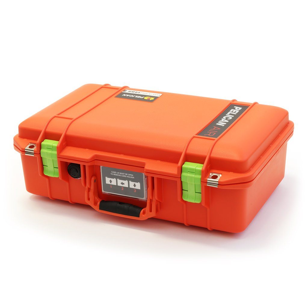 Pelican 1485 Air Case, Orange with Lime Green Latches ColorCase 