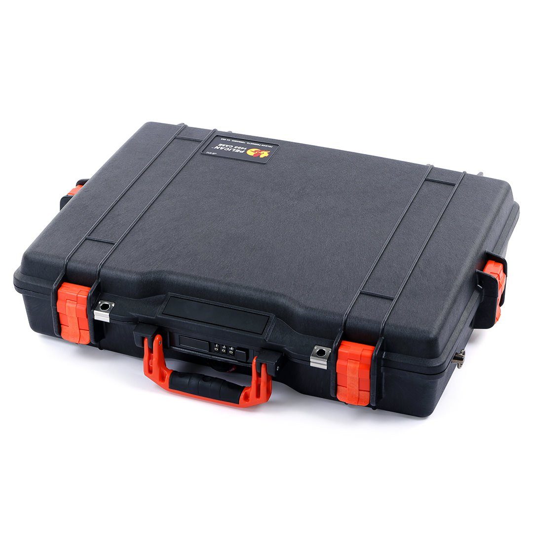 Pelican 1495 Case, Black with Orange Handle & Latches ColorCase 