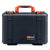 Pelican 1500 Case, Black with Orange Handle & Latches ColorCase 