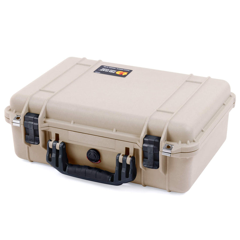 Pelican 1500 Case, Desert Tan with Black Handle & Latches ColorCase 