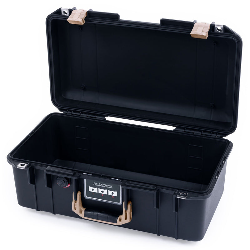 Pelican 1506 Air Case, Black with Desert Tan Handles & Latches ColorCase 