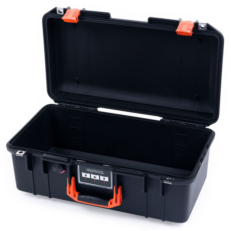 Pelican 1506 Air Case, Black with Orange Handles & Latches ColorCase 