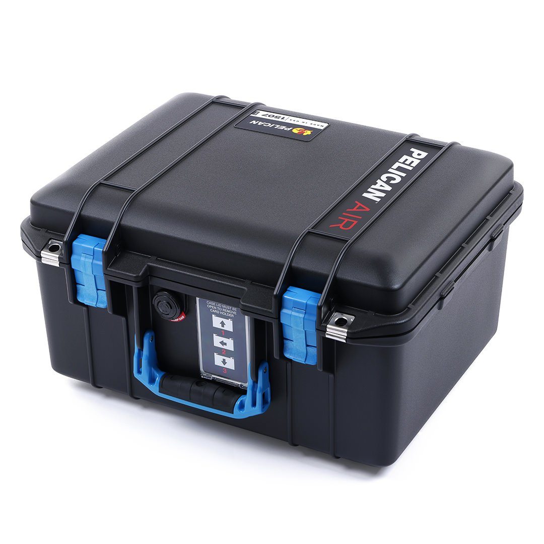 Pelican 1507 Air Case, Black with Blue Handle & Latches ColorCase 