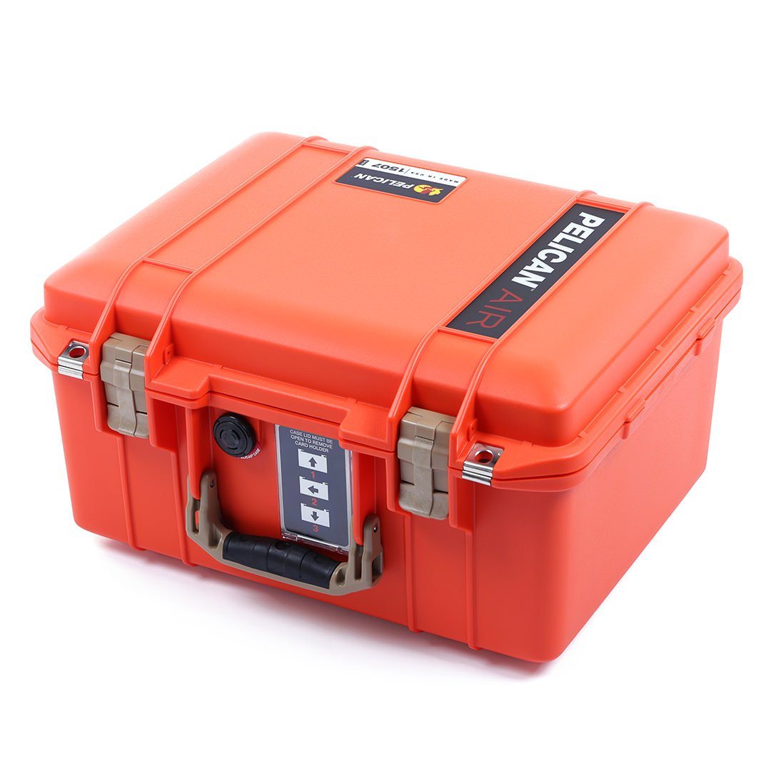 Pelican 1507 Air Case, Orange with Desert Tan Handle & Latches ColorCase 