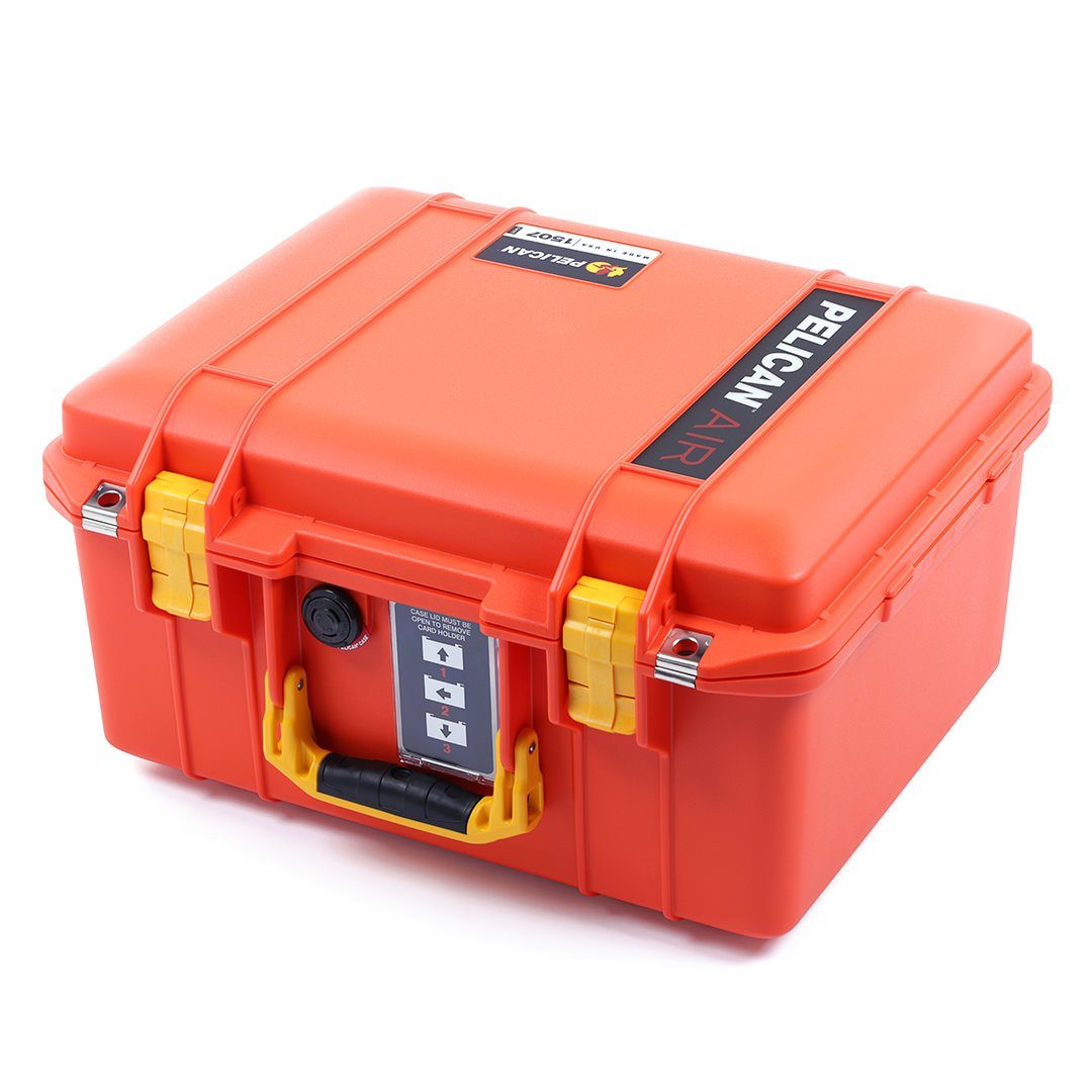 Pelican 1507 Air Case, Orange with Yellow Handle & Latches ColorCase 