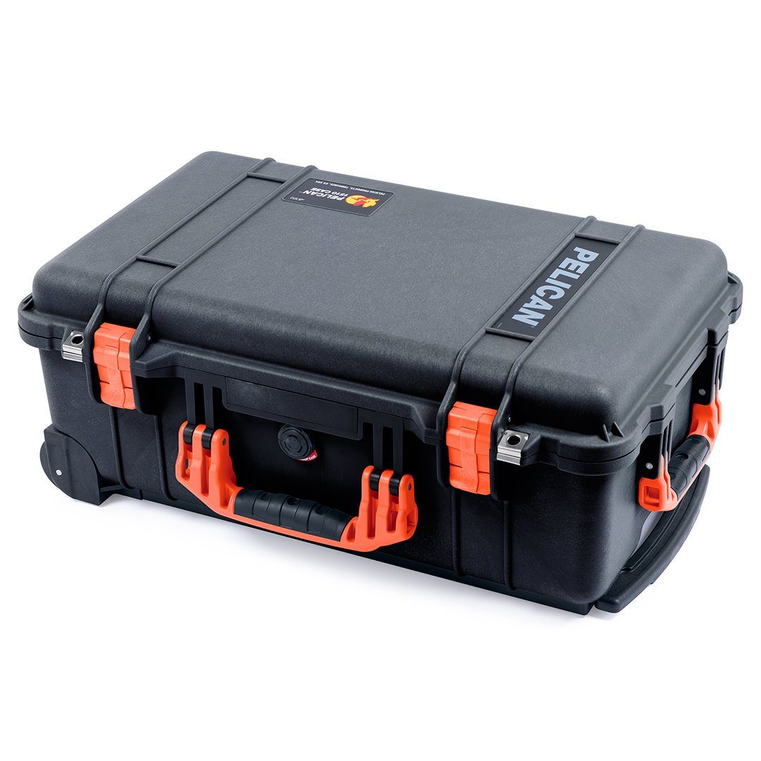 Pelican 1510 Case, Black with Orange Handles & Latches ColorCase 