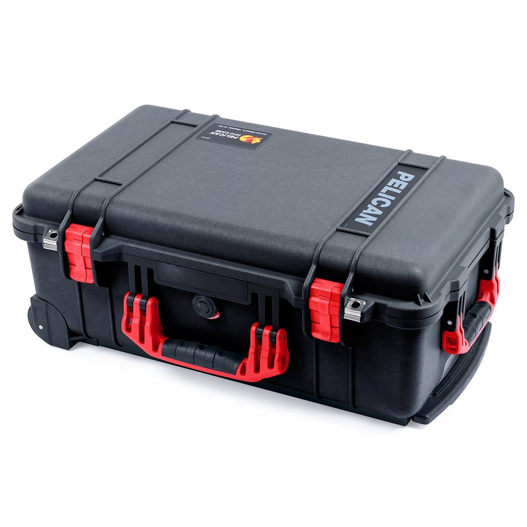 Pelican 1510 Case, Black with Red Handles & Latches ColorCase 