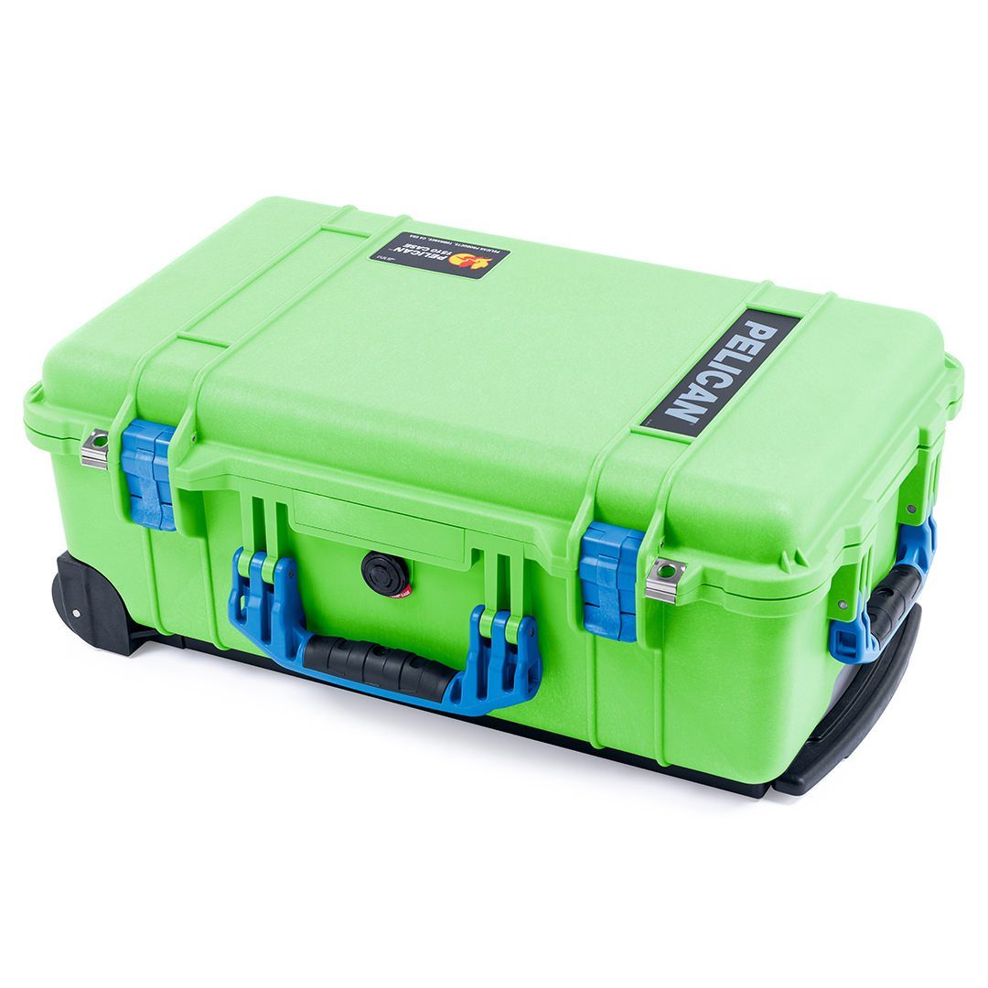 Pelican 1510 Case, Lime Green with Blue Handles & Latches ColorCase 