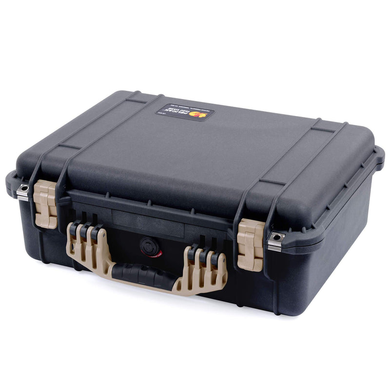 Pelican 1520 Case, Black with Desert Tan Handle & Latches ColorCase 