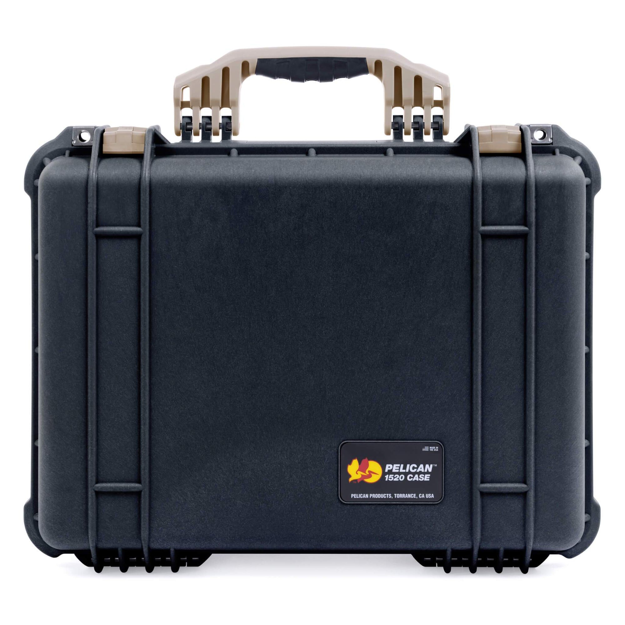 Pelican 1520 Case, Black with Desert Tan Handle & Latches ColorCase 