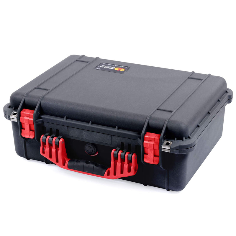 Pelican 1520 Case, Black with Red Handle & Latches ColorCase 