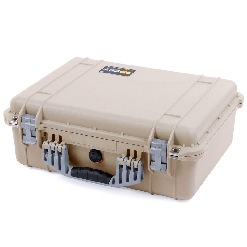 Pelican 1520 Case, Desert Tan with Silver Handle & Latches ColorCase 