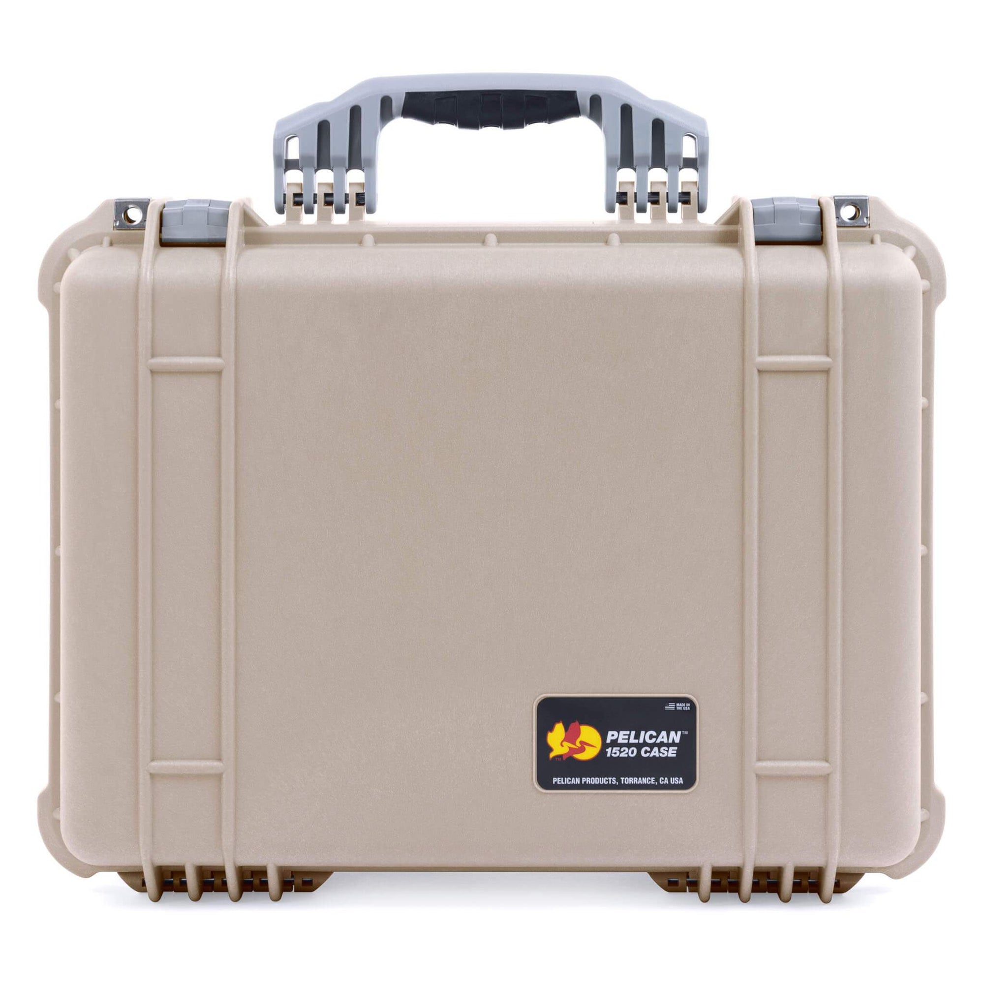 Pelican 1520 Case, Desert Tan with Silver Handle & Latches ColorCase 