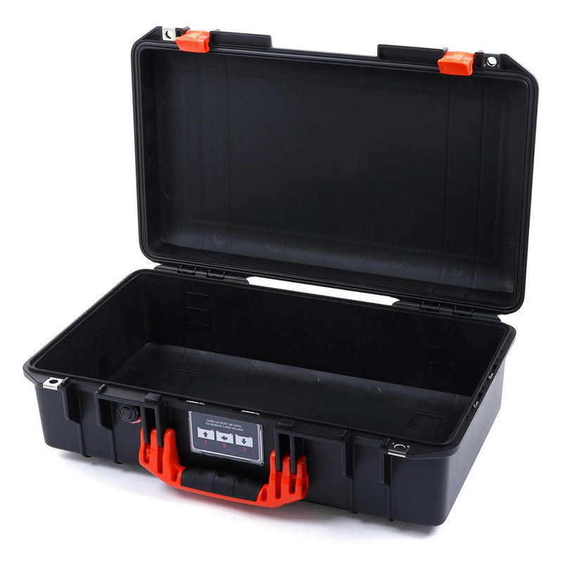 Pelican 1525 Air Case, Black with Orange Handle & Latches ColorCase 