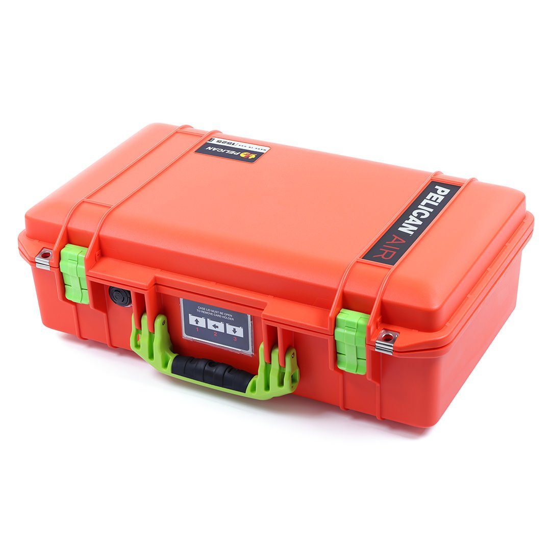 Pelican 1525 Air Case, Orange with Lime Green Handle & Latches ColorCase 