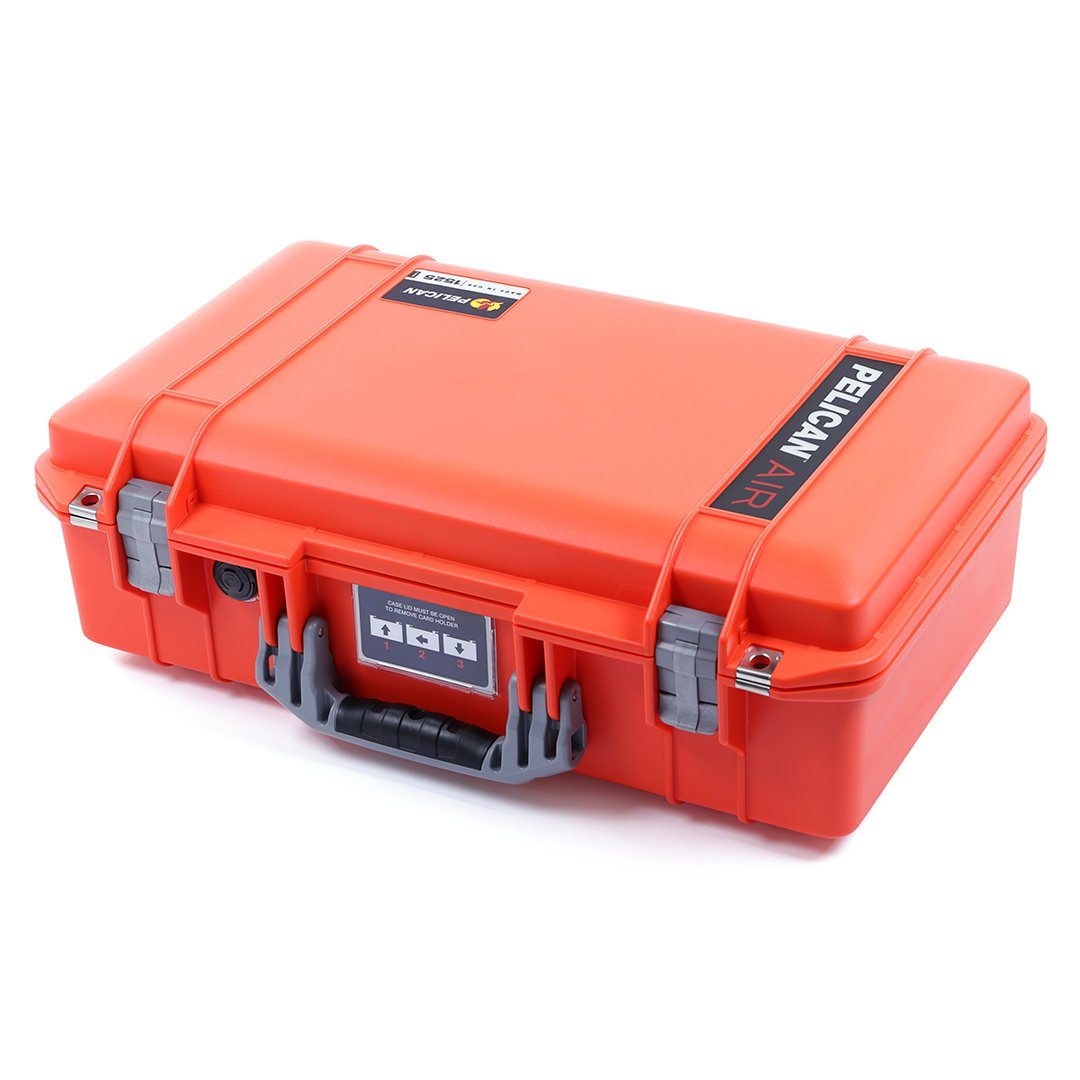 Pelican 1525 Air Case, Orange with Silver Handle & Latches ColorCase 