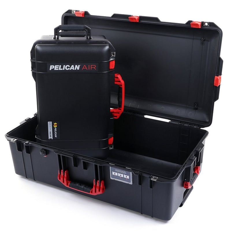 Pelican 1535 & 1615 Air Case Bundle, Black with Red Handles & Latches ColorCase 