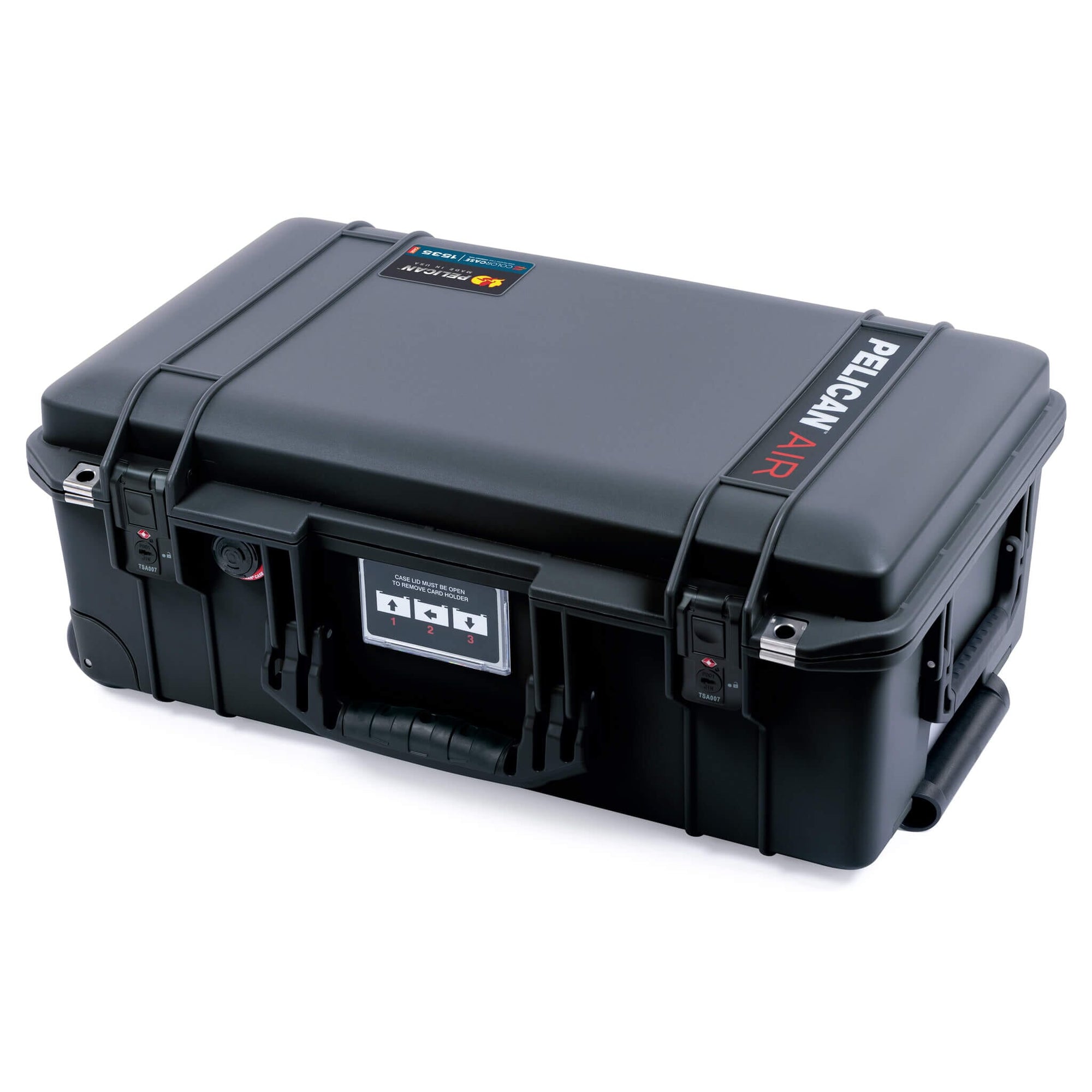 Pelican 1535 Air Case, Black with Black Handles & TSA Locking Latches ColorCase 