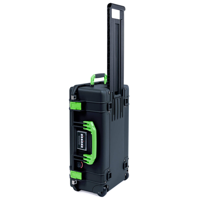 Pelican 1535 Air Case, Black with Lime Green Handles & Latches ColorCase 